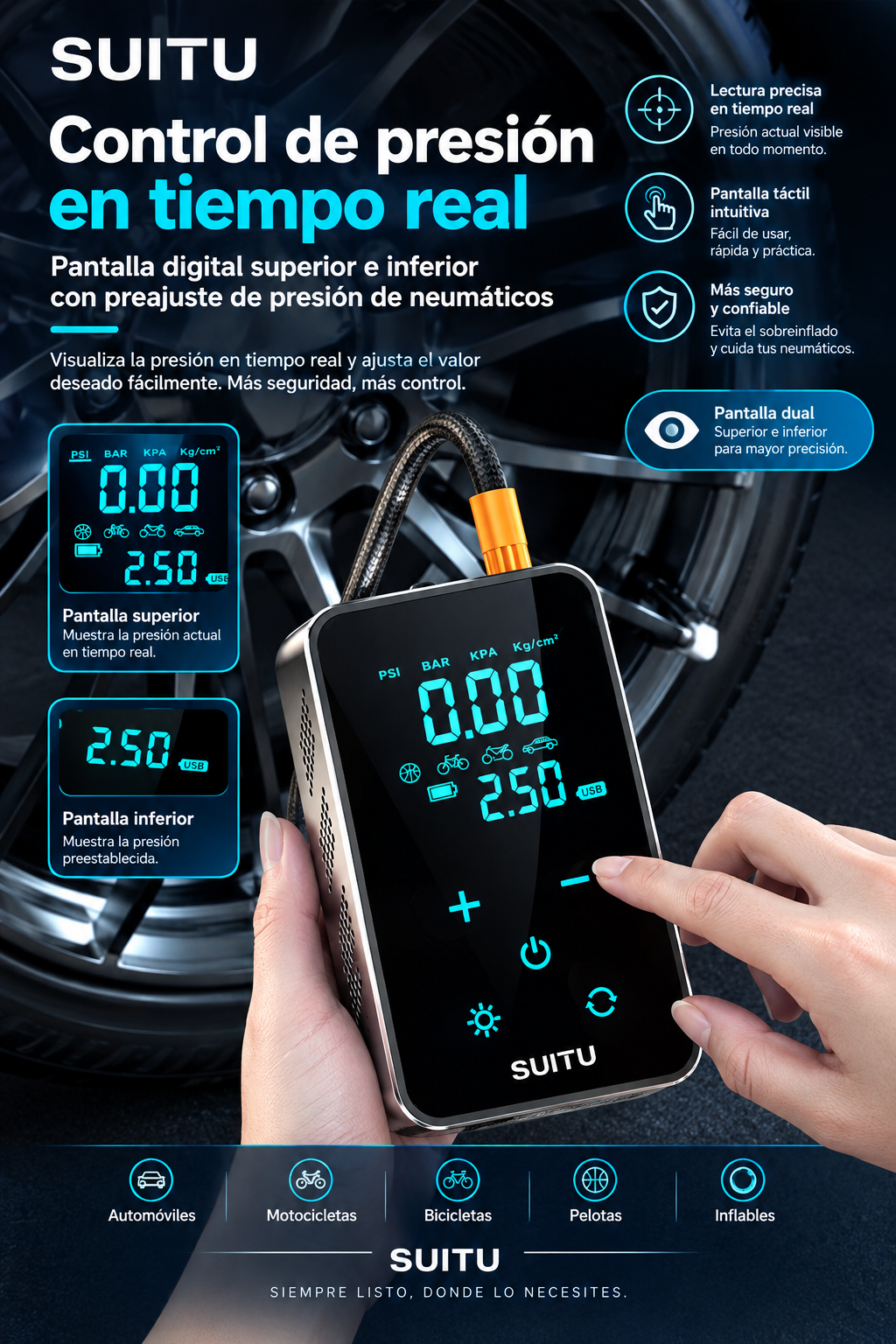 Compresor de Aire para Automóvil | Kit con Accesorios