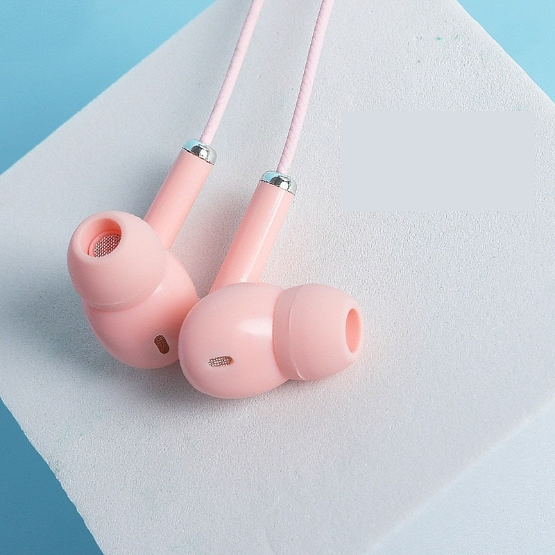 Auriculares con Cable de Colores Macaron y Reducción de Ruido con Micrófono