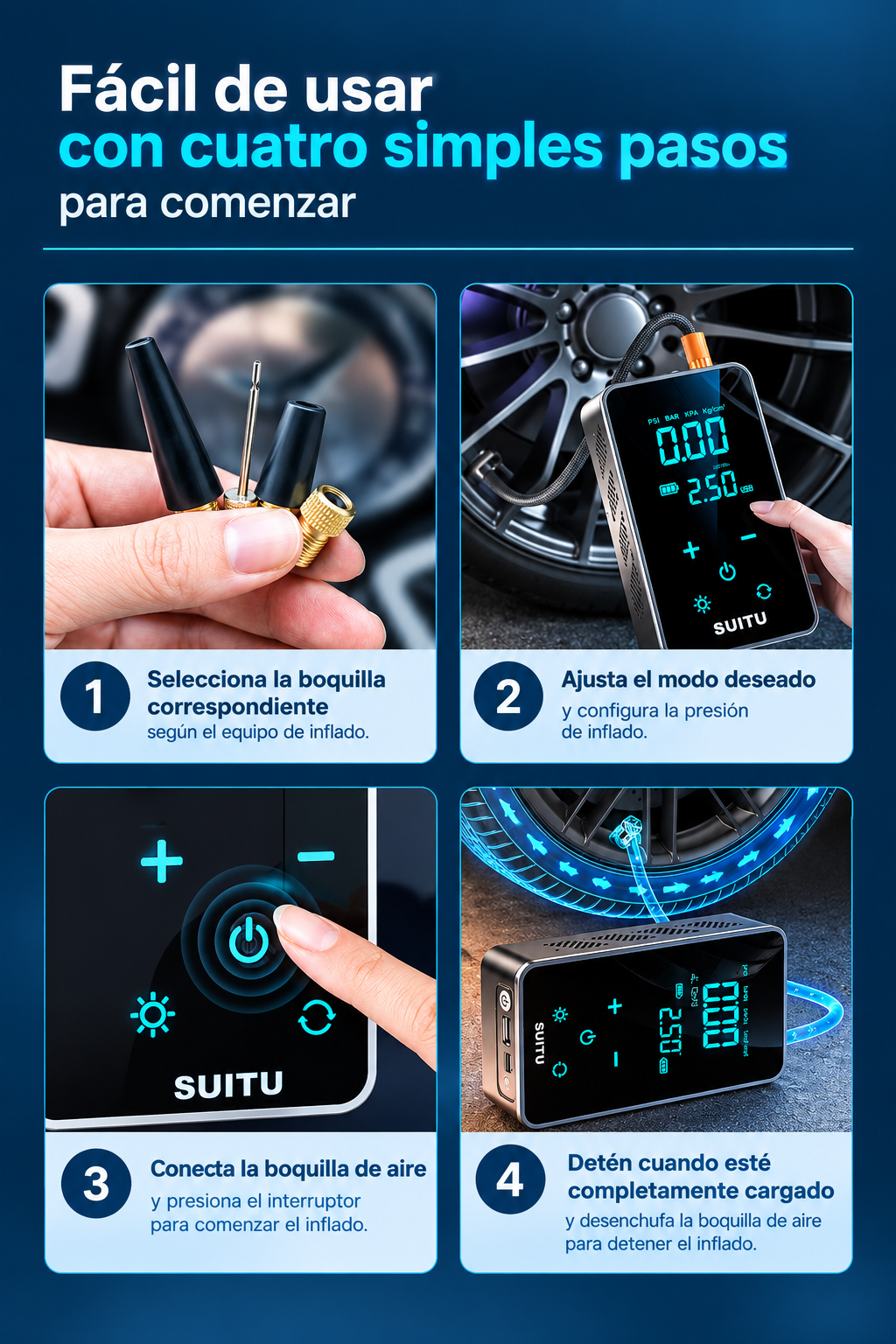 Compresor de Aire para Automóvil | Kit con Accesorios