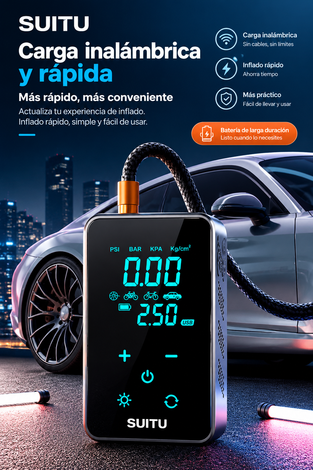 Compresor de Aire para Automóvil | Kit con Accesorios