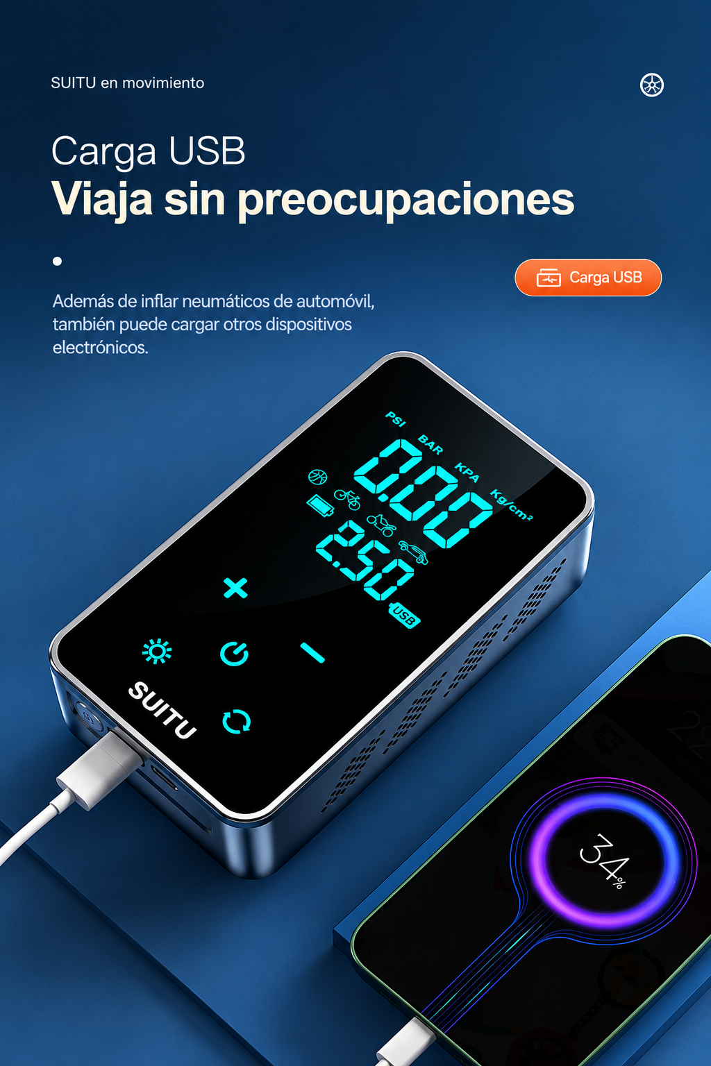 Compresor de Aire para Automóvil | Kit con Accesorios